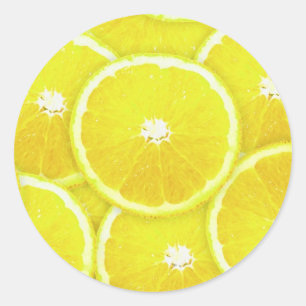 Sticker Rond Tranches de citron