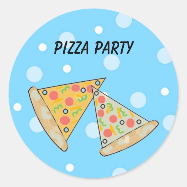 Sticker Rond Tranches de pizza Fête de la pizza (Devant)