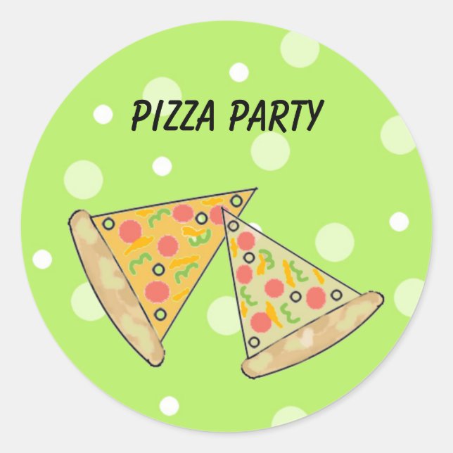 Sticker Rond Tranches de pizza Fête de la pizza (Devant)