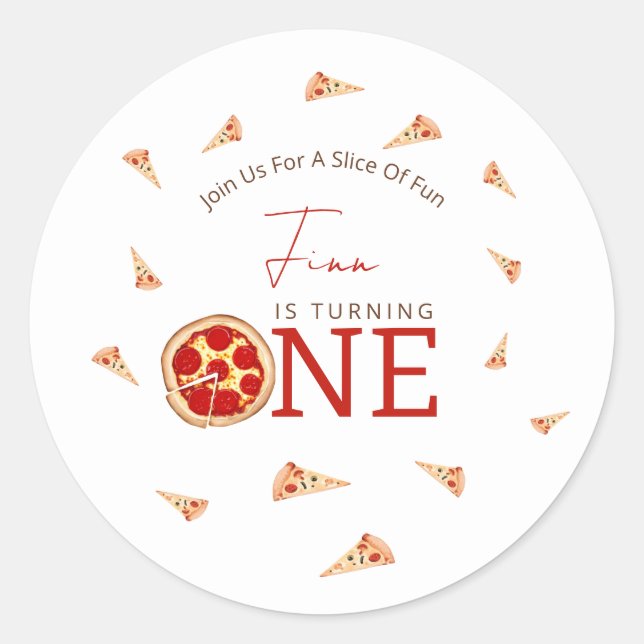 Sticker Rond Tranches de plaisir 1er anniversaire  (Devant)