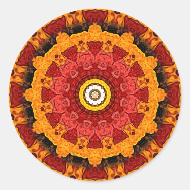 Sticker Rond Tranches décoratives d'orange (Devant)