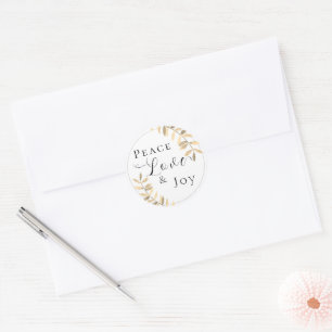 Sticker Rond Tranquillité minimaliste Aimer Joie Blanc