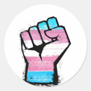Sticker Rond Trans Pride