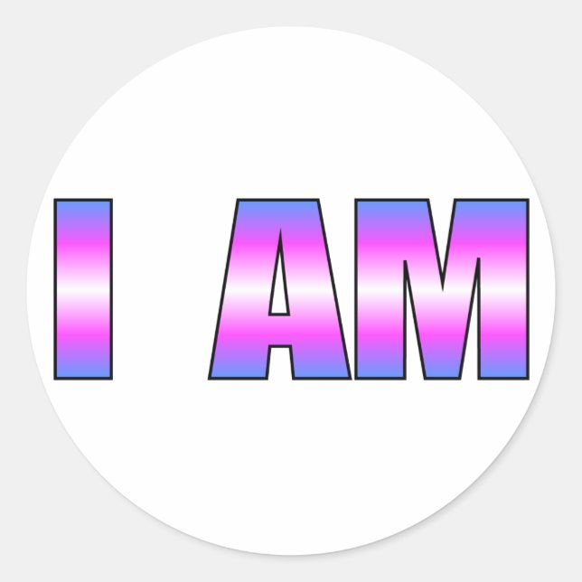 Sticker Rond Trans Pride I AM White Arrière - plan (Devant)