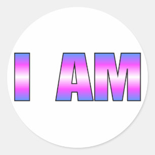Sticker Rond Trans Pride I AM White Arrière - plan