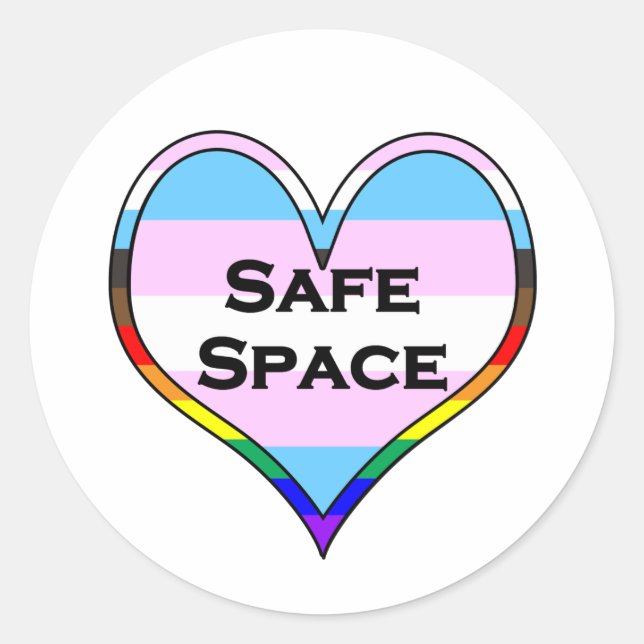 Sticker rond Trans Safe Space classique (Devant)