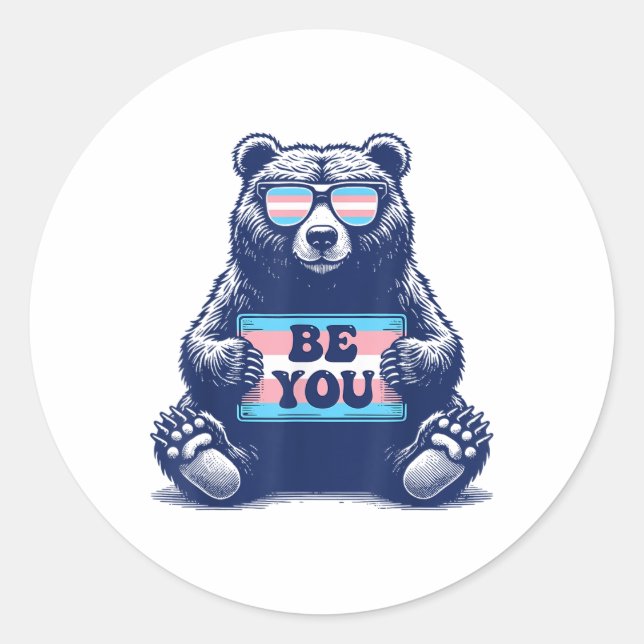 Sticker Rond Transgenre Be You Trans Fierté M2f F2m (Devant)