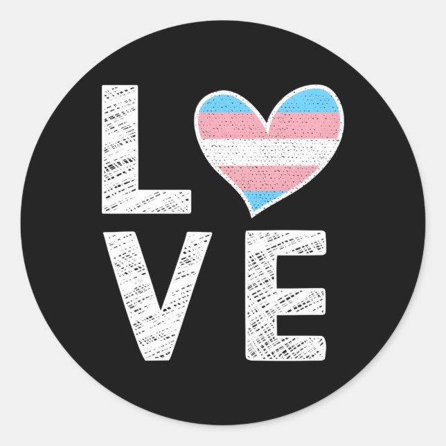 Sticker Rond Transgenre Love Trans Pride Drapeau Transgenre Sup (Devant)