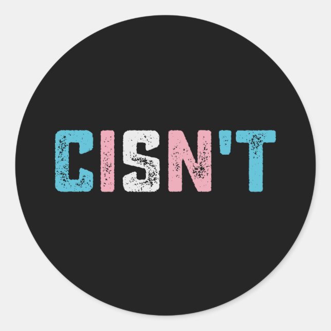 Sticker Rond Transgenre Pride Cis pas LGBTQ Trans Flag drôle (Devant)