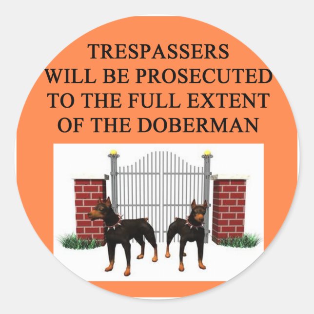 Sticker Rond transgresseur de dobermann (Devant)