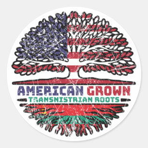 Sticker Rond Transnistrie Transnistrie American États-Unis Tree