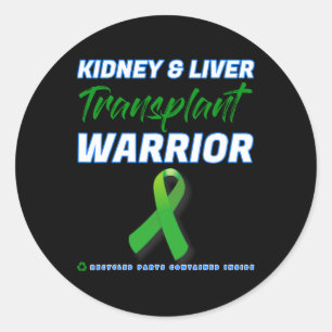 Sticker Rond Transplanter le foie du rein Le guerrier Renal Kid