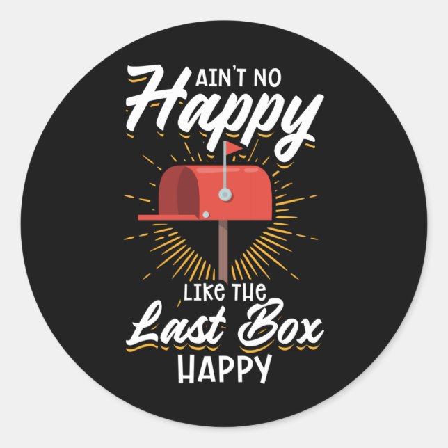 Sticker Rond Transporteur de courrier amusant travailleur posta (Devant)