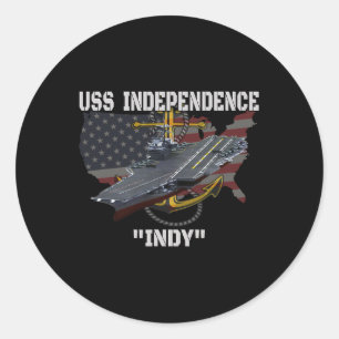 Sticker Rond Transporteur Uss Independence Cv-62 Cva-62 Anciens