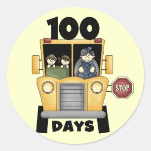 Sticker Rond Transportez 100 jours de T-shirts et de cadeaux