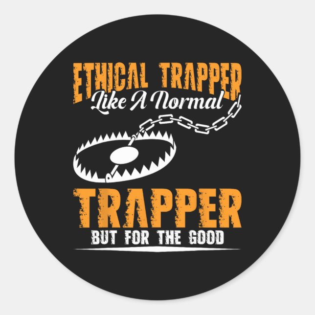 Sticker Rond Trapper Stuff Coyote Trapping Chasseur Tr (Devant)