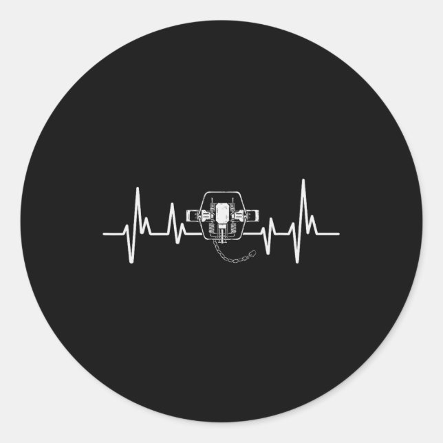 Sticker Rond Trapper Trapper de chasse au piège à battement de  (Devant)