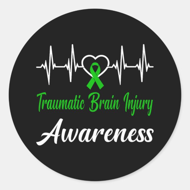 Sticker Rond Traumatisme Cerveau Injury Sensibilisation Amour C (Devant)