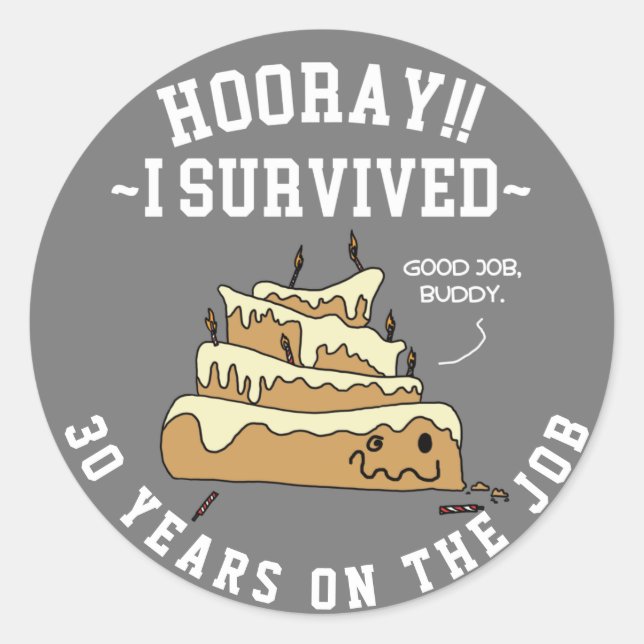 Sticker Rond Travail d'appréciation des employés Anniversaire P (Devant)