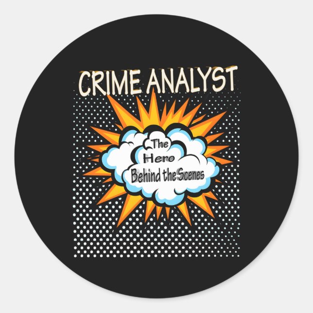 Sticker Rond Travail de héros d'analyste de crime (Devant)
