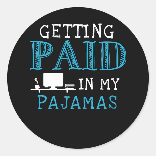 Sticker Rond Travail de la maison Funny travail à domicile (Devant)