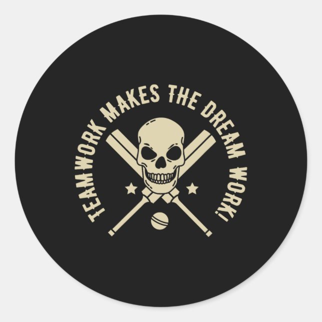 Sticker Rond Travail d'équipe fait que le rêve devient réalité  (Devant)