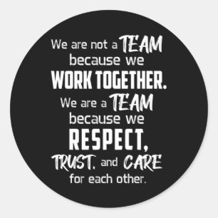 Sticker Rond Travail d'équipe Travail d'Esprit merveilleux Idée