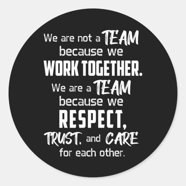 Sticker Rond Travail d'équipe Travail d'Esprit merveilleux Idée (Devant)