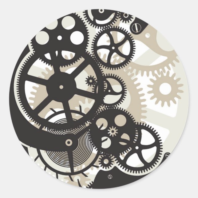 Sticker Rond Travail des roues cochons (Devant)