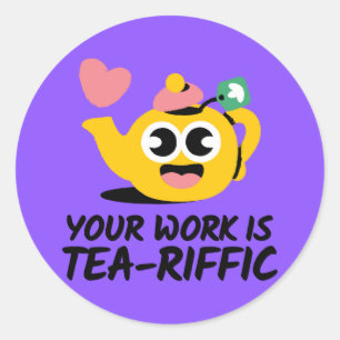 Sticker Rond Travail d'étudiant drôle et fantastique Récompense