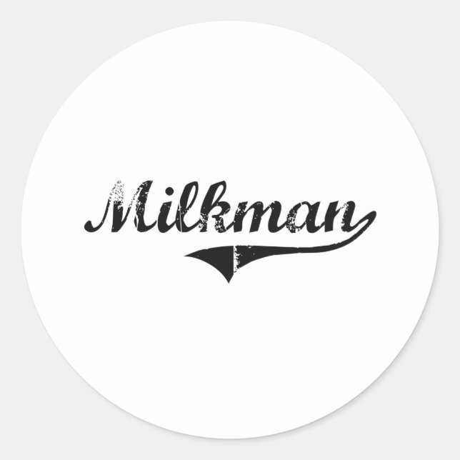 Sticker Rond Travail professionnel Milkman (Devant)