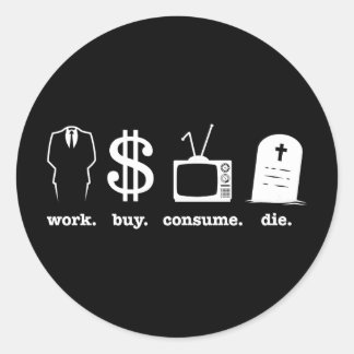 Sticker Rond travailler acheter consommer