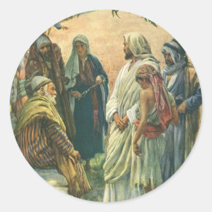 Sticker Rond Travailler le jour du sabbat, Religion vintage