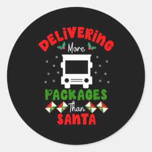 Sticker Rond Travailleur de Stal Noël plus de paquets que le Pè