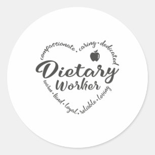 Sticker Rond Travailleur diététique, aide diététique