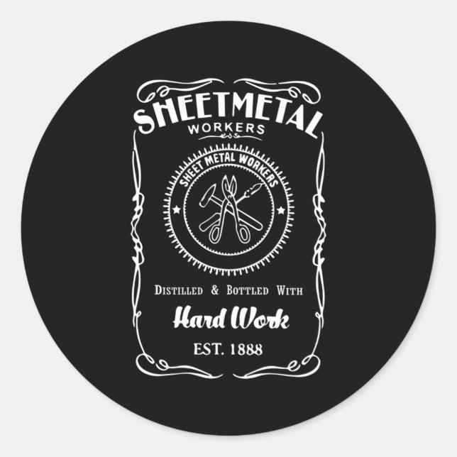 Sticker Rond Travailleur Métal Pour Travailleur Métal De Feuill (Devant)