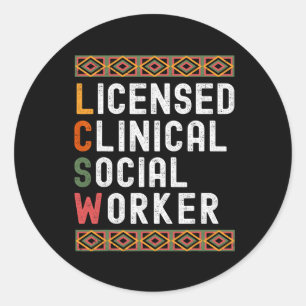 Sticker Rond Travailleur Social Clinique Licencié à la Peau Bru