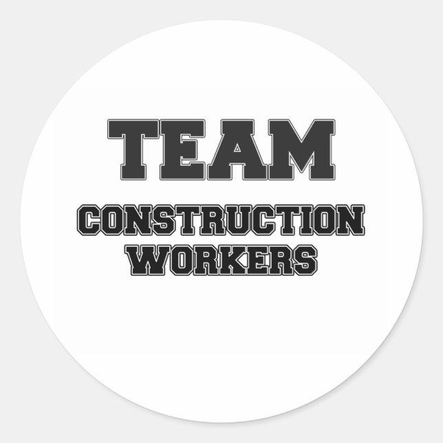 Sticker Rond Travailleurs de construction d'équipe (Devant)