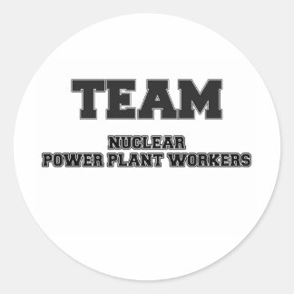 Sticker Rond Travailleurs de l'équipe Plante de l'énergie nuclé