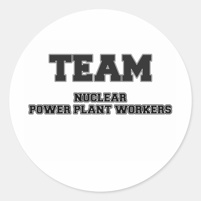 Sticker Rond Travailleurs de l'équipe Plante de l'énergie nuclé (Devant)