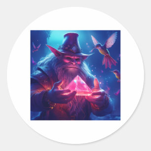 Sticker Rond Traversée Avec Pyramide En Verre Brillant Et Colib