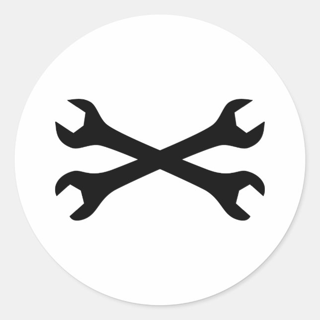 Sticker Rond Traversée de la clé de vis noire (Devant)