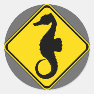 Sticker Rond Traversée des hippocampes !