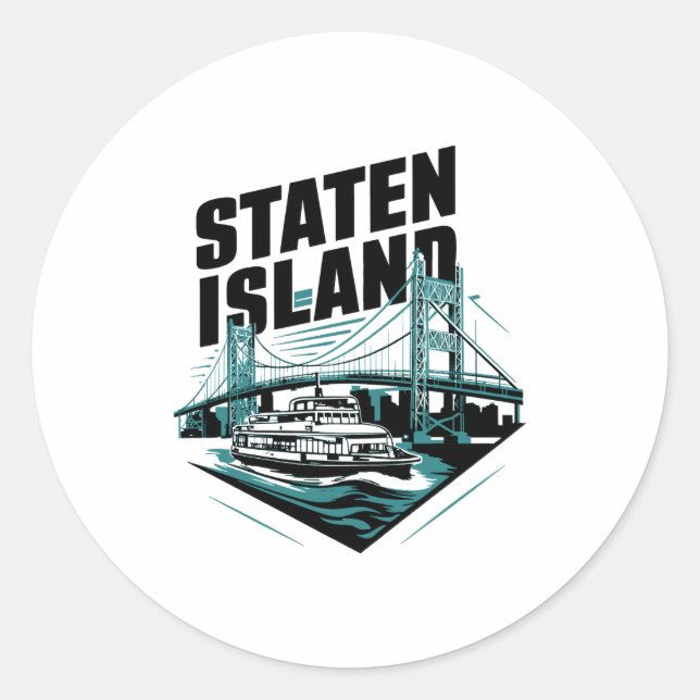 Sticker Rond Traversier Staten Island New York _1  (Devant)