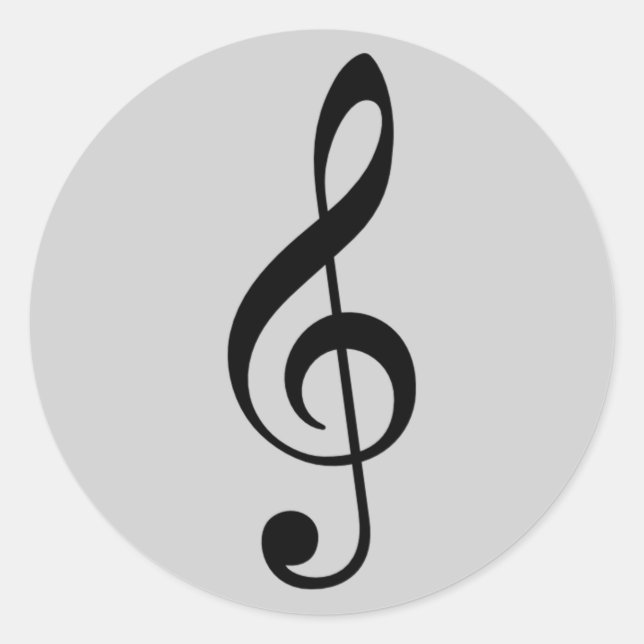 Sticker Rond trebble clef icon (Devant)