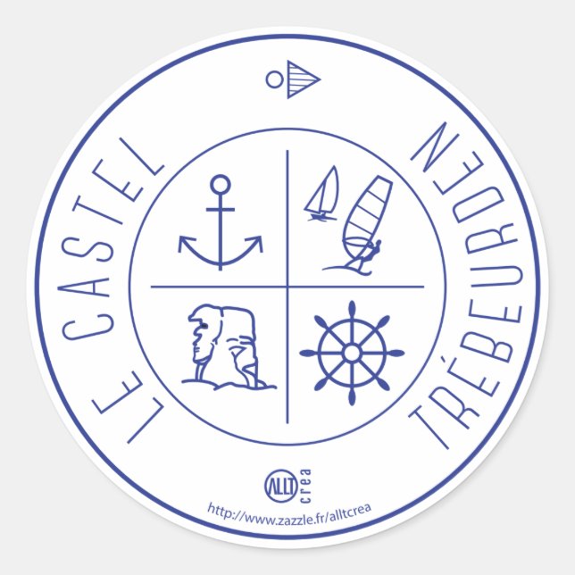 Sticker Rond Trébeurden Le Castel (Devant)