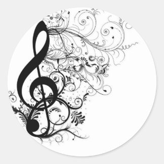 Sticker Rond Treble Cleff