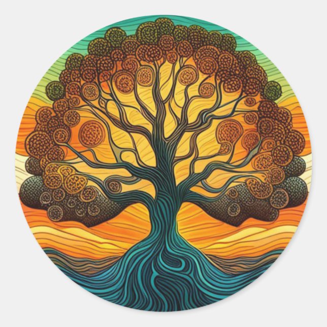 Sticker Rond Tree of Life (Devant)