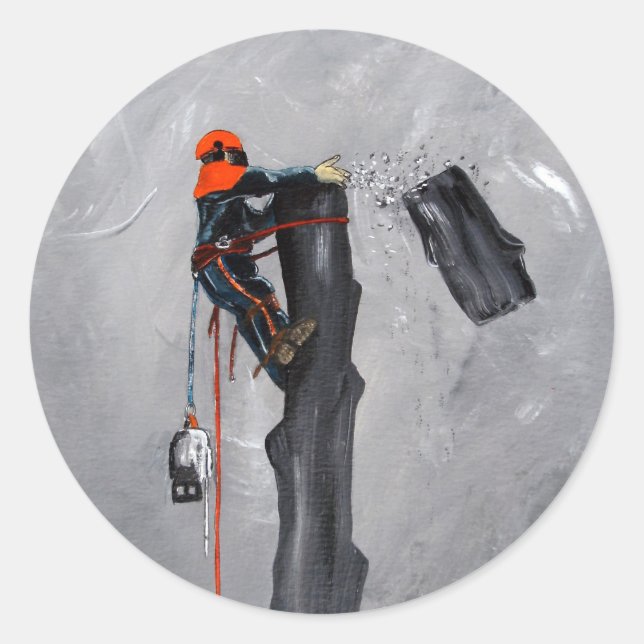 Sticker Rond Tree Surgeon Arborist (Devant)