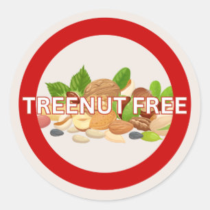 Sticker Rond Treenut Free Food Allergy Alert Classic